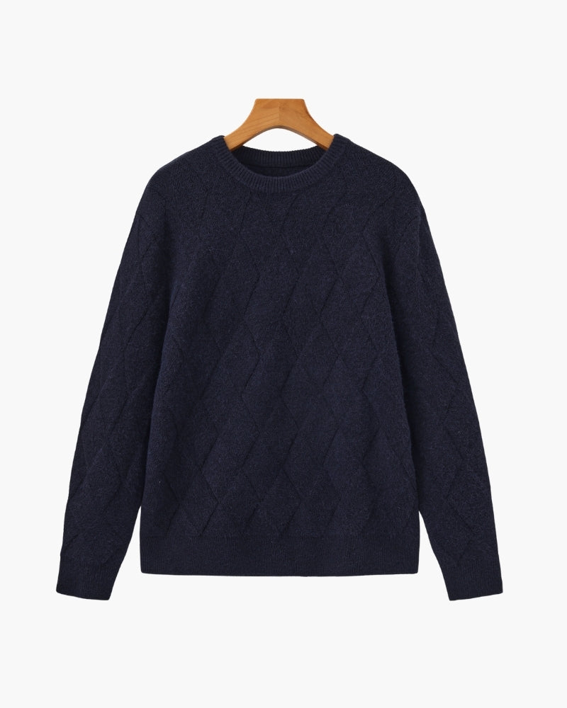Diamond Knit Crewneck Sweater