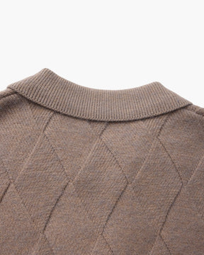 Heritage Diamond Knit Zip Cardigan